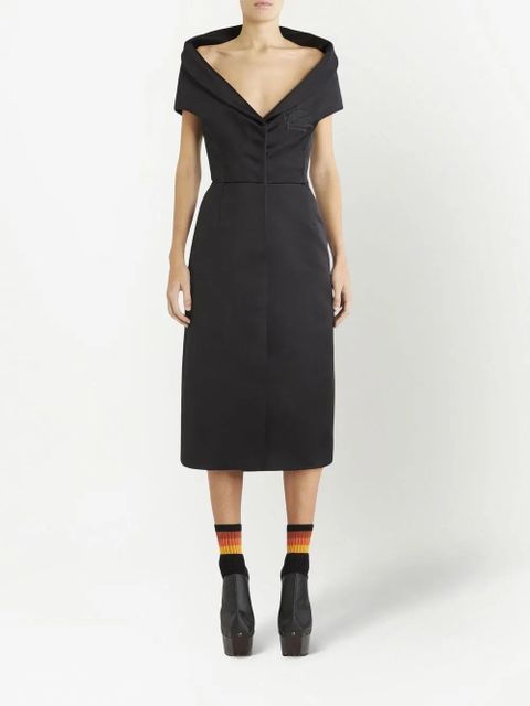 ETRO Pegaso-appliqué V-neck dress - Black