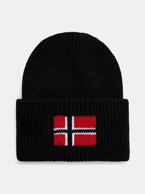 Napapijri czapka z domieszką wełny F-Evei kolor czarny NP0A893P9411 - zdjęcie produktu nr 1