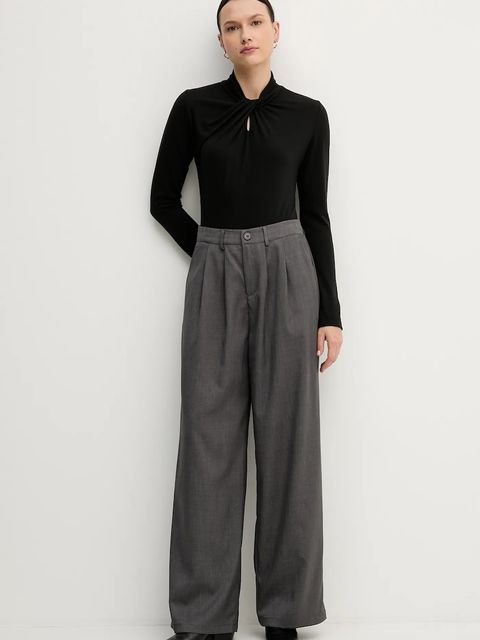 Sandro Ferrone longsleeve kolor czarny z półgolfem S98YBFSENSO