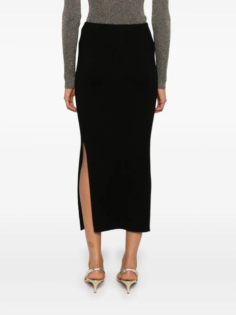 TWINSET ribbed-knit midi skirt - Black