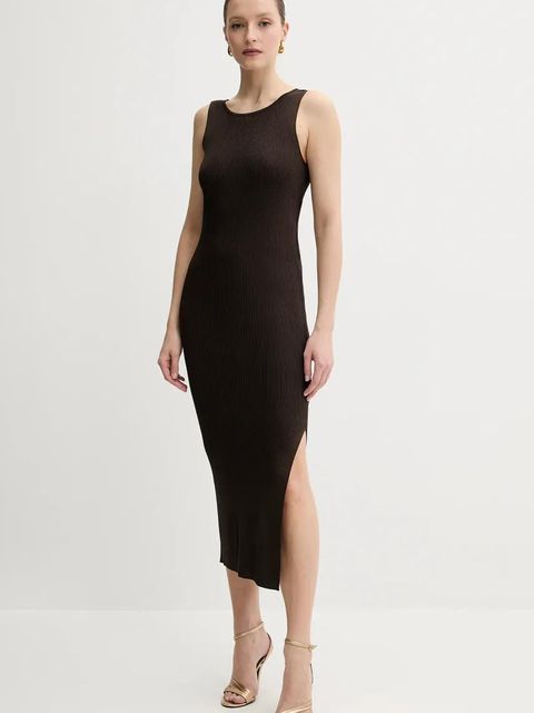 Guess sukienka JIULIA kolor brązowy maxi dopasowana W5GK47 Z3L10 - zdjęcie produktu nr 1