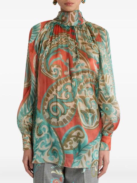 ETRO paisley high-neck blouse - Red
