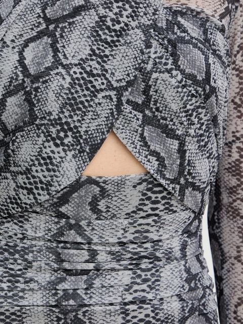 Bardot sukienka kolor szary mini dopasowana 56305DB3