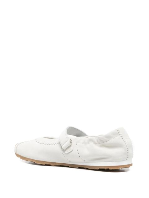 Miu Miu nappa leather ballet flats - White