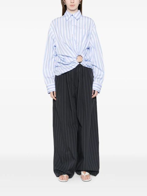 Sportmax Palmizi striped knotted shirt - Blue
