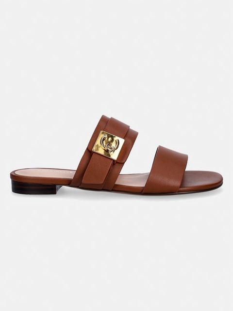 Coccinelle klapki na płaskim obcasie damskie skórzane - zdjęcie produktu nr 1