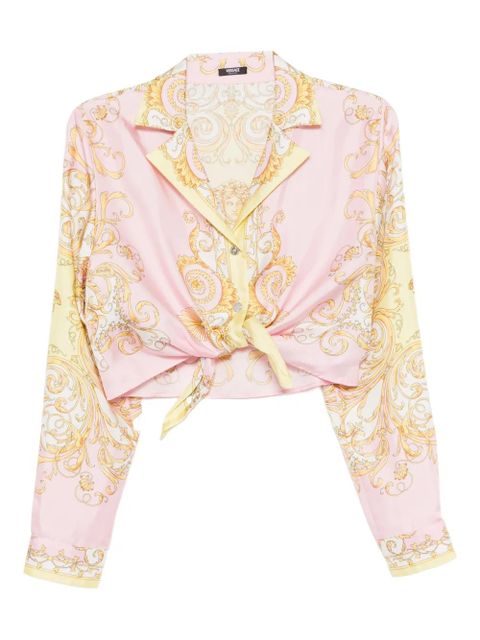 Versace printed silk twill shirt - Pink