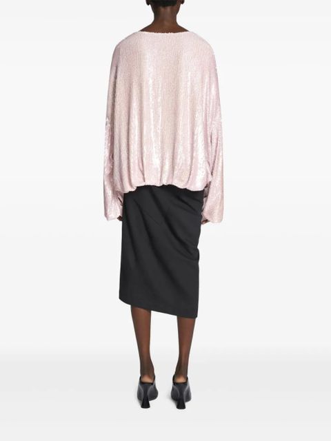 DRIES VAN NOTEN sequin-embellished top - Pink