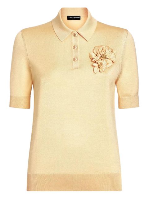 Dolce & Gabbana silk polo top - Yellow - zdjęcie produktu nr 1