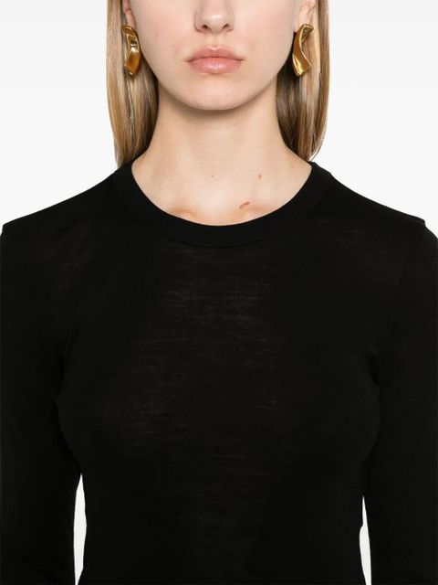 Róhe crew-neck long-sleeve t-shirt - Black