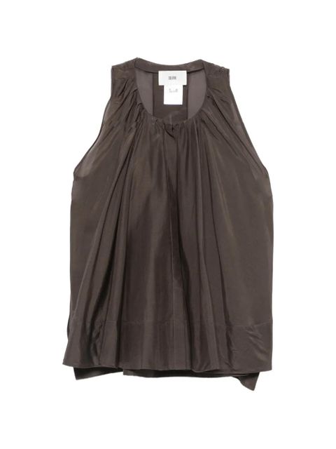 SOLOTRE gathered-trim top - Brown - zdjęcie produktu nr 1