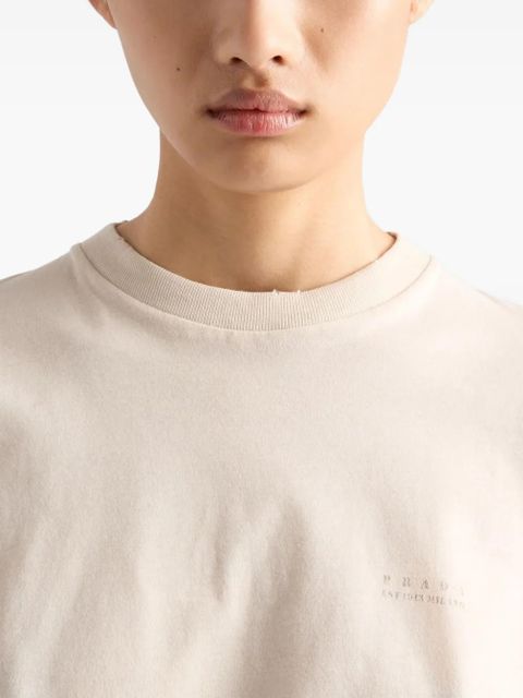 Prada long-sleeve logo T-shirt - Neutrals