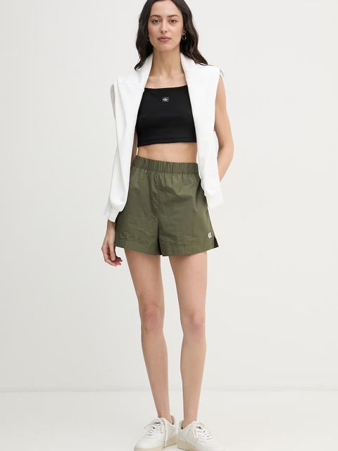 Calvin Klein Jeans crop top damski bawełniany z elastanem - zdjęcie produktu nr 1