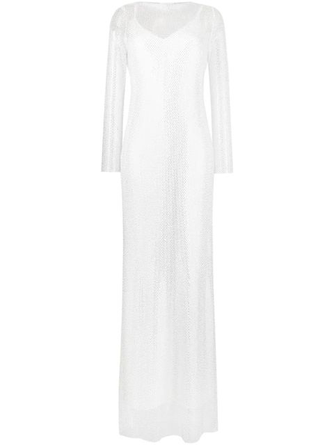 Max Mara rhinestone-mesh layered maxi dress - White - zdjęcie produktu nr 1