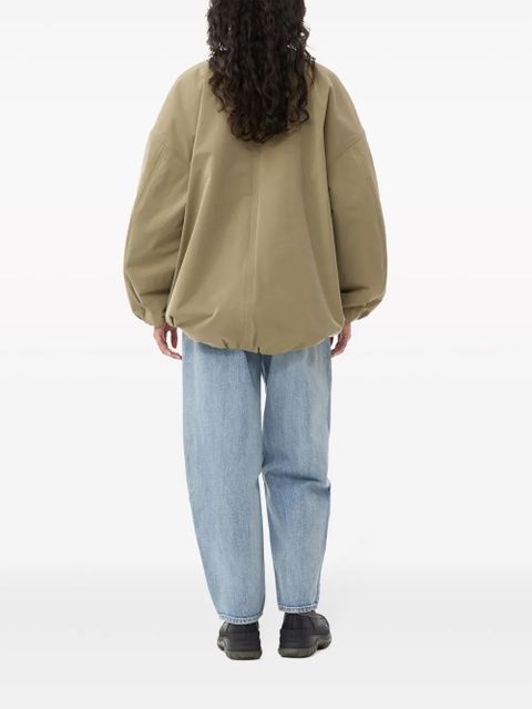 GANNI oversized multiple-pocket bomber jacket - Green