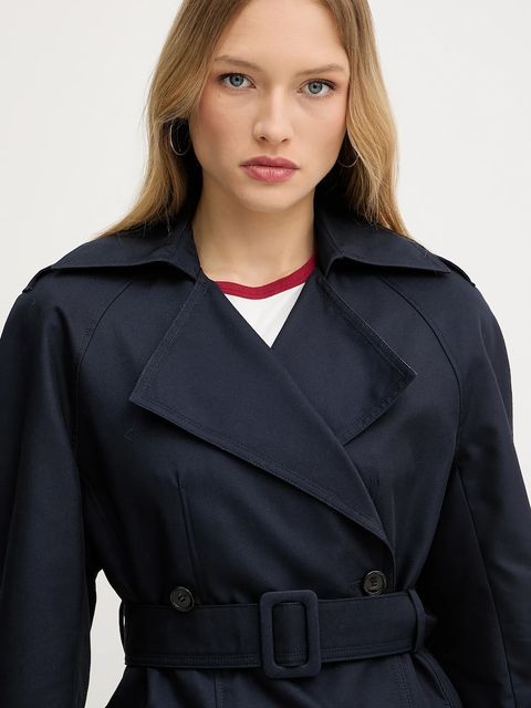 Pinko trencz damski kolor granatowy przejściowy 104717 A1PR