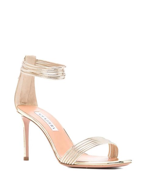 Aquazzura Sway braided ankle strap sandals - Gold - zdjęcie produktu nr 2