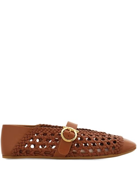 Ferragamo braided buckle ballet flat - Brown - zdjęcie produktu nr 1
