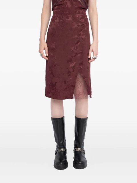 Zadig&Voltaire floral-lace horse-motif skirt - Red