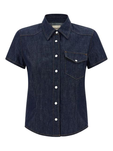 KHAITE snap button cotton denim shirt - Blue - zdjęcie produktu nr 1