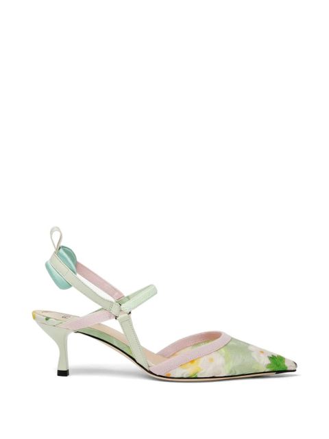 FENDI Colibrì Lite floral-pattern strappy pumps - Green - zdjęcie produktu nr 1