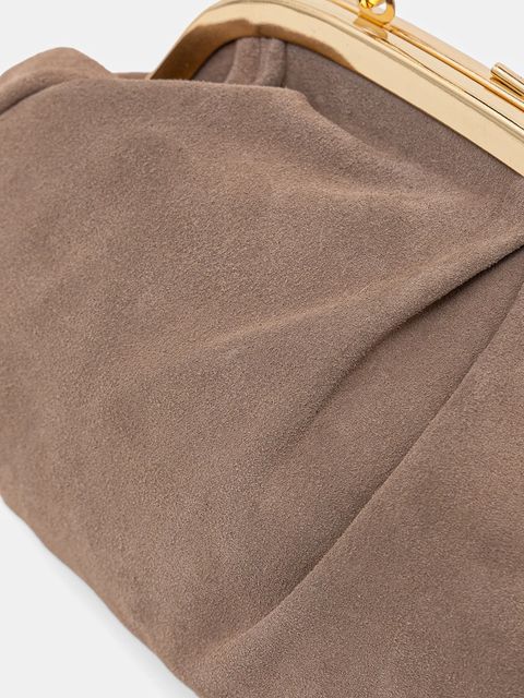 Answear.LAB kopertówka zamszowa kolor brązowy
