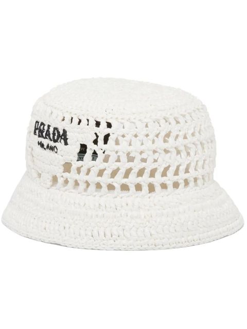Prada raffia bucket hat - White - zdjęcie produktu nr 1