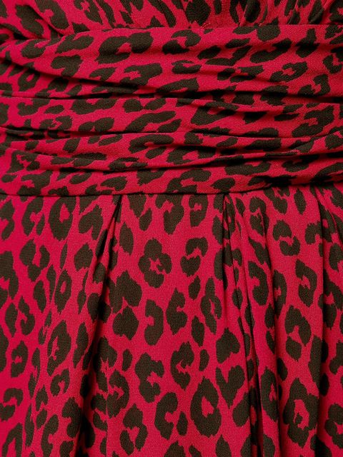Saint Laurent leopard print dress - Red
