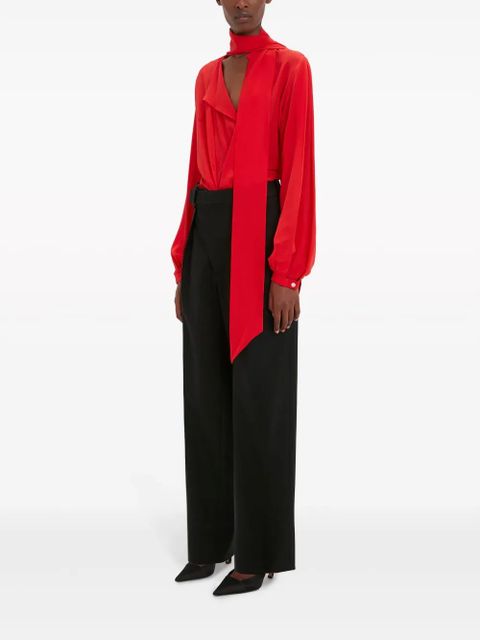 Victoria Beckham scarf-detail silk blouse - Red