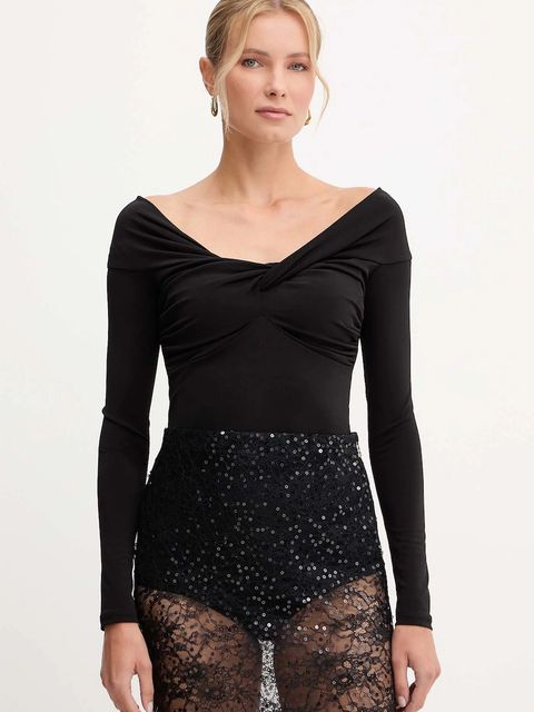 Patrizia Pepe bluzka damska kolor czarny gładka 2M4477 J333 - zdjęcie produktu nr 1