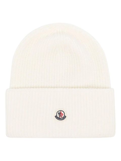 Moncler logo-patch beanie - White - zdjęcie produktu nr 1