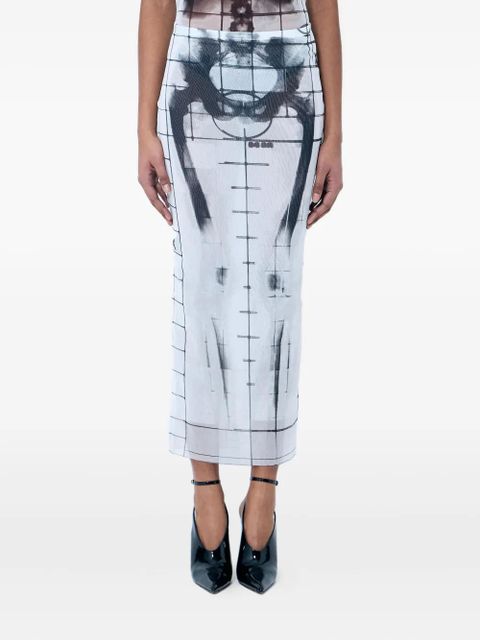 Jean Paul Gaultier abstract-print midi skirt - 0100 BLUE - zdjęcie produktu nr 1