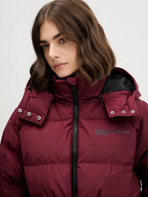 Karl Lagerfeld Jeans kurtka kolor bordowy zimowa A3W15023