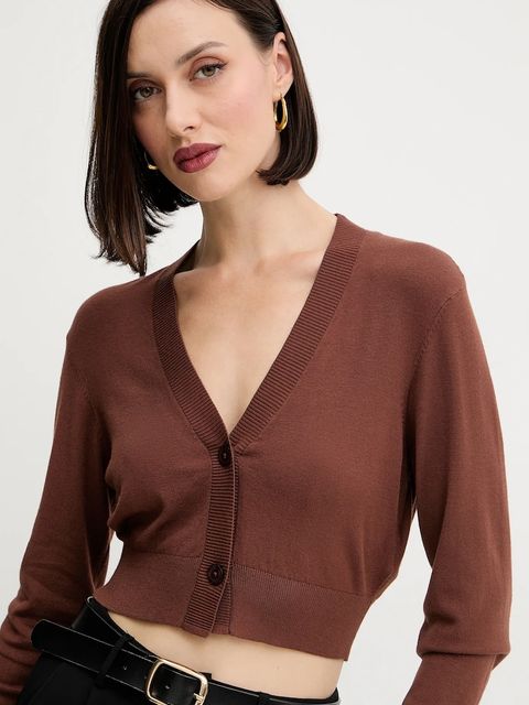 Silvian Heach kardigan LIKOPIO damski kolor brązowy lekki GPA25383CD