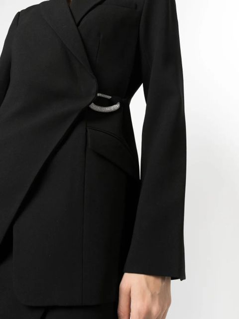Simkhai Eva crossover-neck clasp-fastening blazer - Black
