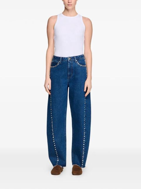 SANDRO rhinestone barrel trousers - Blue - zdjęcie produktu nr 2