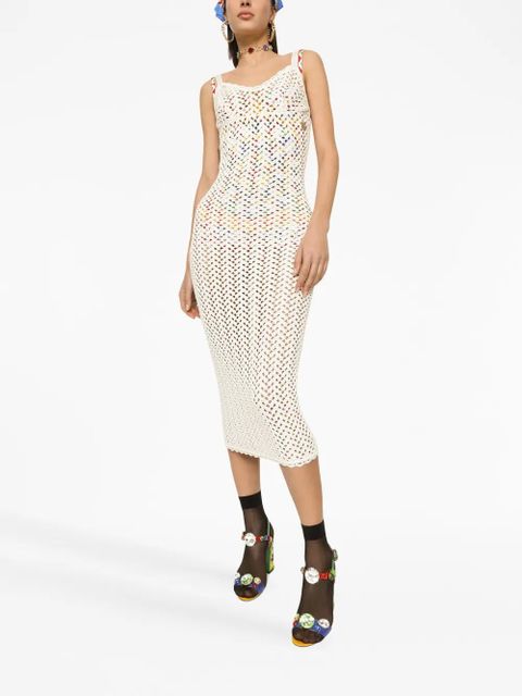 Dolce & Gabbana crochet-knit midi dress - Neutrals - zdjęcie produktu nr 2