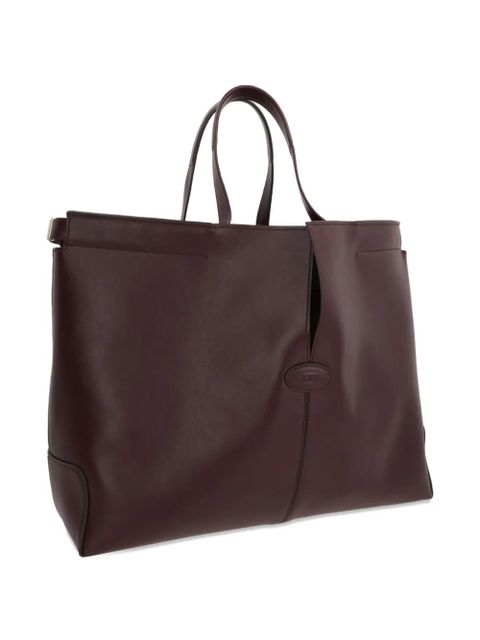Tod's medium Di Folio double-handle calfskin tote bag - Brown