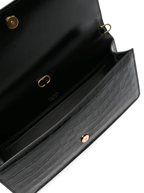 TOM FORD Whitney crocodile-embossed shoulder bag - Black