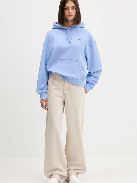 Tommy Jeans bluza bawełniana damska kolor niebieski z kapturem DW0DW19414 - zdjęcie produktu nr 2