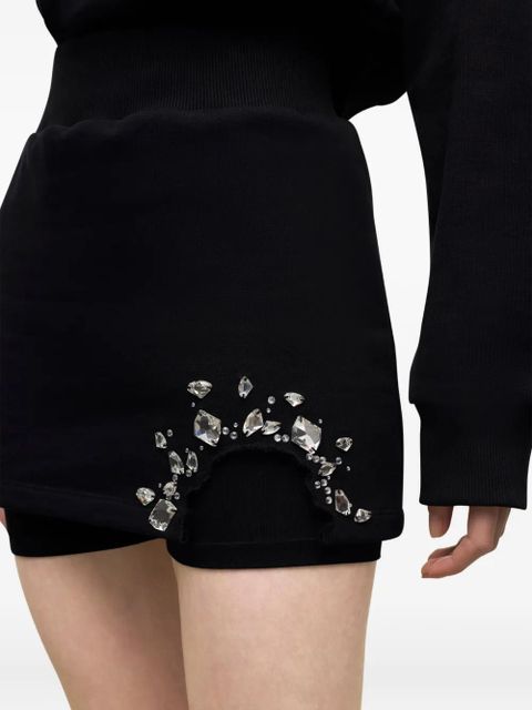 AREA crystal cut-out mini skort - Black