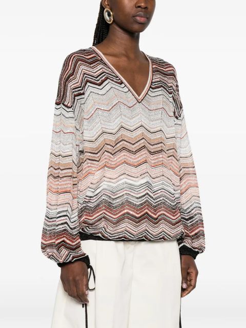 Missoni V-neck chevron top - Neutrals