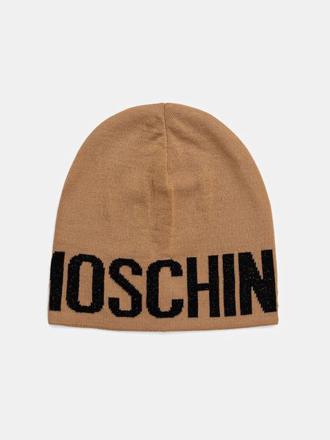 Moschino czapka z wełną kolor zielony z cienkiej dzianiny M2997 65165 - zdjęcie produktu nr 1