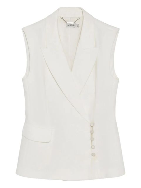 Simkhai Valarie crossover-front blazer vest - White - zdjęcie produktu nr 1