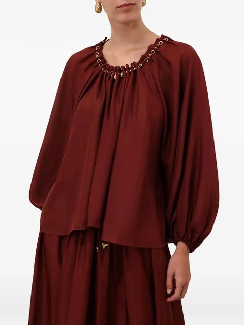 ZIMMERMANN Aster gathered bead blouse