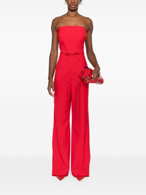 Valentino Garavani strapless straight-leg wool jumpsuit - Red
