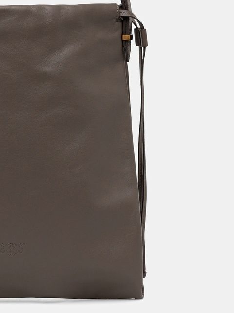 Pinko torebka skórzana kolor szary 104359 A0QO