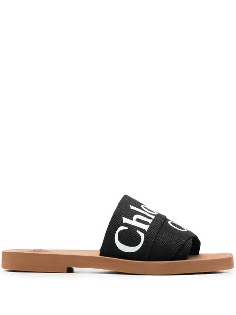 Chloé logo-strap sandals - Black - zdjęcie produktu nr 1