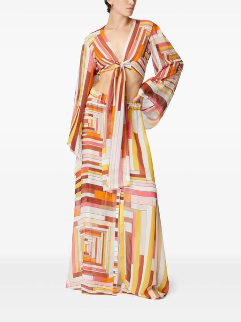 Missoni printed maxi skirt - Orange