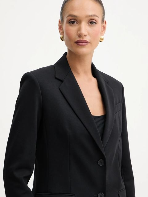 Weekend Max Mara marynarka MESSINA kolor czarny jednorzędowa gładka 2525916041600